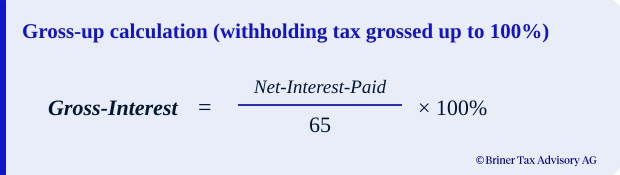 Formula for calculating withholding tax as a percentage.